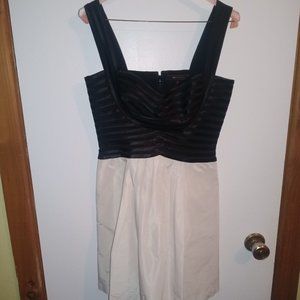 BcbgmaxAzria black corset cream skirt dress